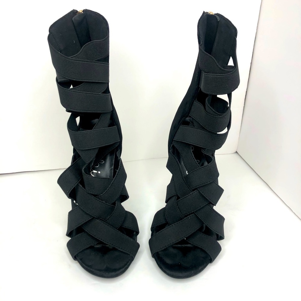 Machi Black Strap Heels